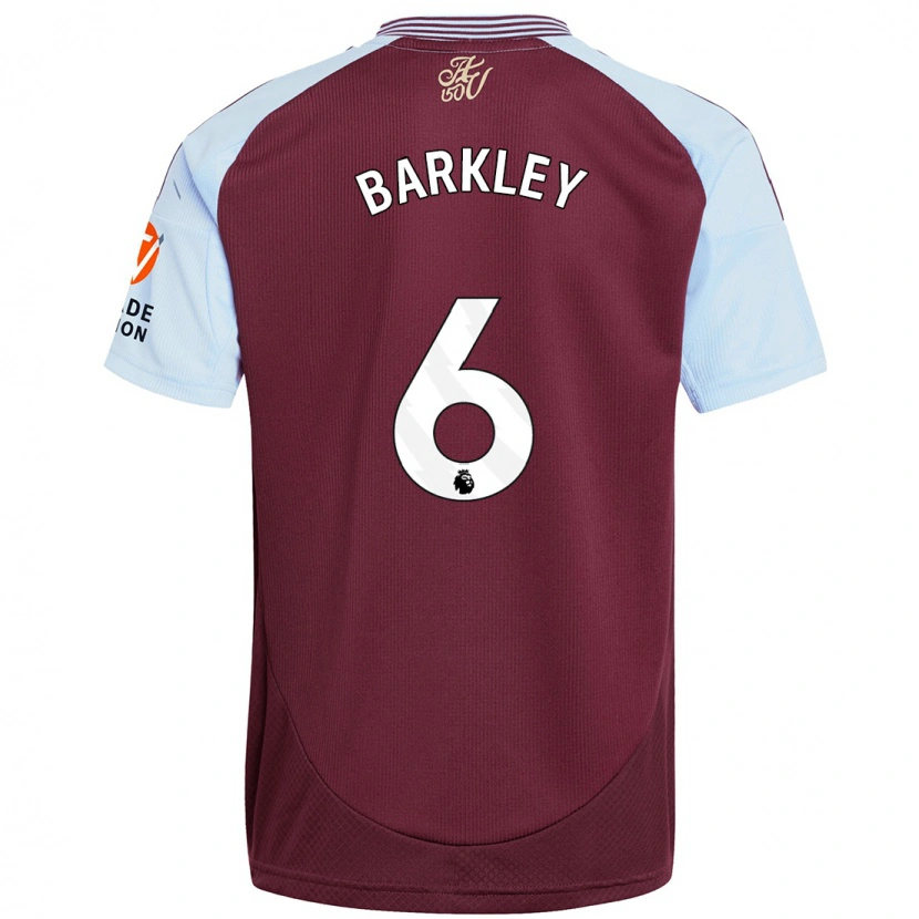 Danxen Niño Camiseta Ross Barkley #6 Borgoña Azul Cielo 1ª Equipación 2024/25 La Camisa