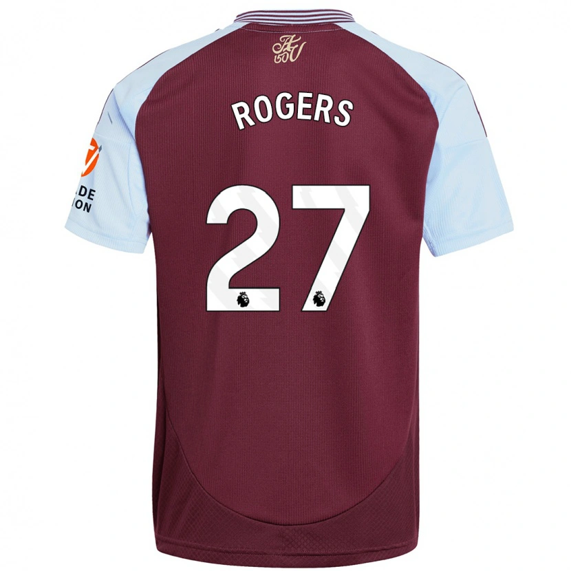 Danxen Niño Camiseta Morgan Rogers #27 Borgoña Azul Cielo 1ª Equipación 2024/25 La Camisa