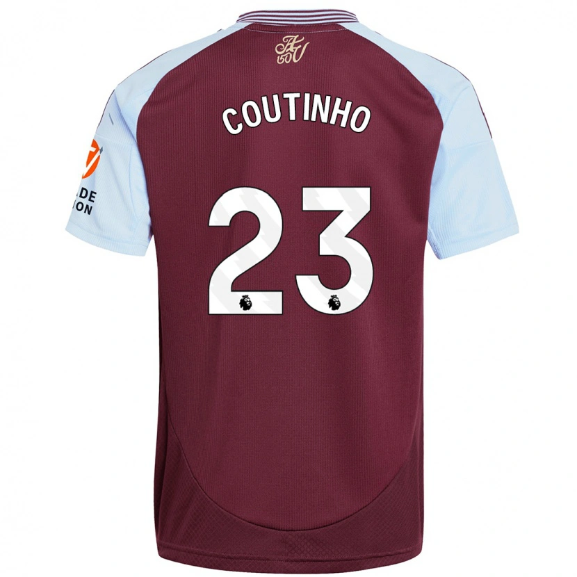 Danxen Niño Camiseta Philippe Coutinho #23 Borgoña Azul Cielo 1ª Equipación 2024/25 La Camisa