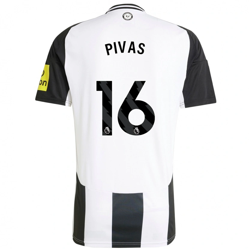 Danxen Niño Camiseta Miodrag Pivas #16 Blanco Negro 1ª Equipación 2024/25 La Camisa