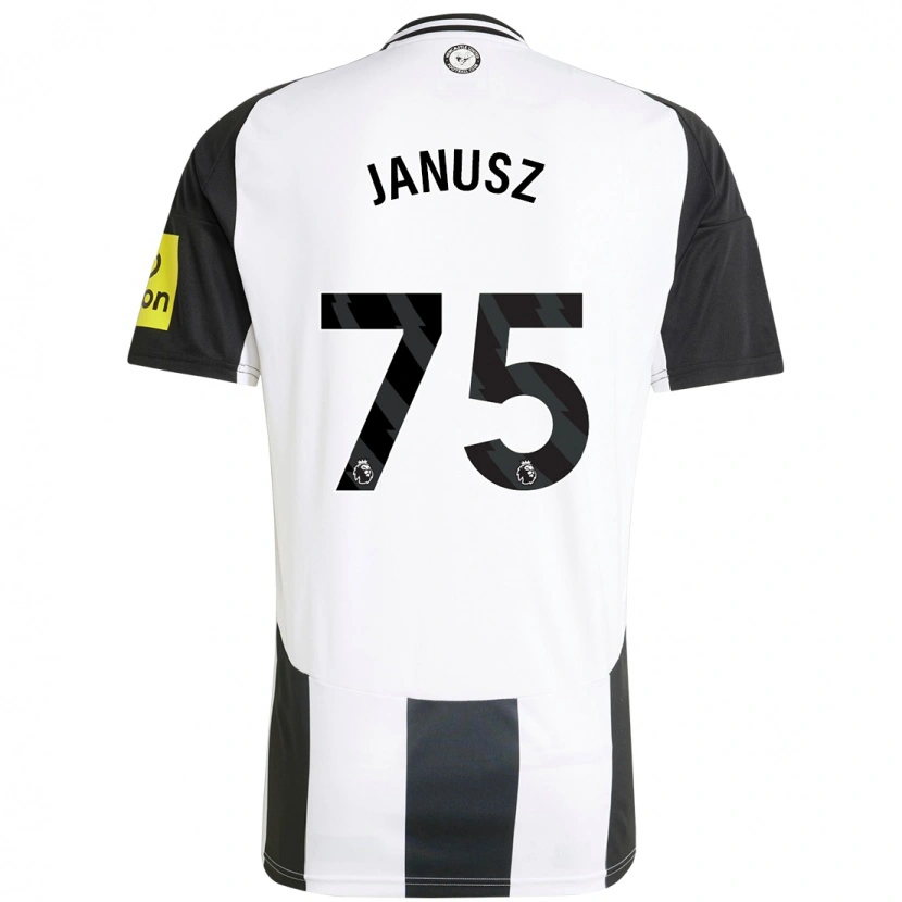 Danxen Niño Camiseta Adrian Janusz #75 Blanco Negro 1ª Equipación 2024/25 La Camisa