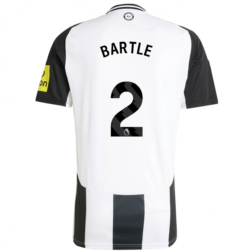 Danxen Niño Camiseta Jodie Bartle #2 Blanco Negro 1ª Equipación 2024/25 La Camisa