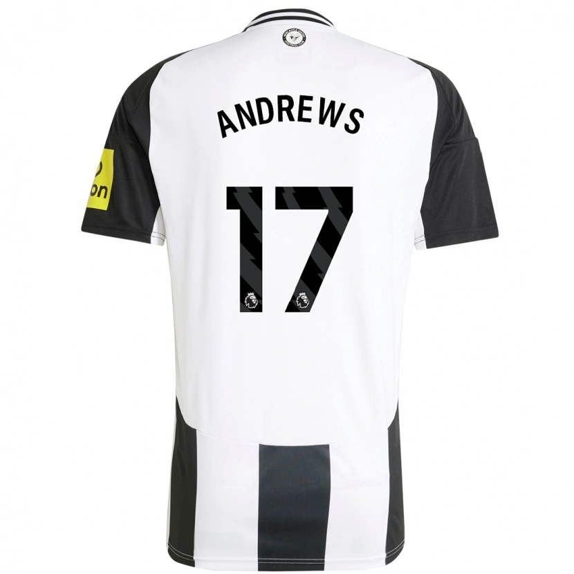 Danxen Niño Camiseta Amy Andrews #17 Blanco Negro 1ª Equipación 2024/25 La Camisa