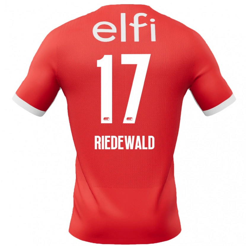 Danxen Niño Camiseta Kenzo Riedewald #17 Rojo Blanco 1ª Equipación 2024/25 La Camisa