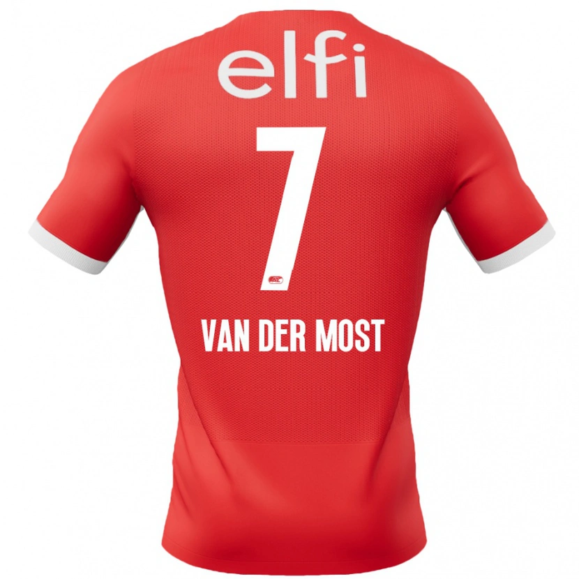 Danxen Niño Camiseta Veerle Van Der Most #7 Rojo Blanco 1ª Equipación 2024/25 La Camisa