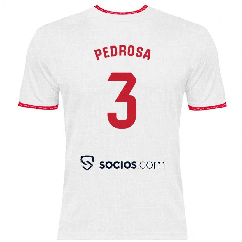 Danxen Niño Camiseta Adrià Pedrosa #3 Blanco Rojo 1ª Equipación 2024/25 La Camisa