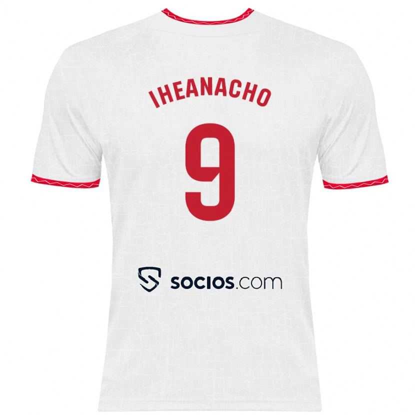 Danxen Niño Camiseta Kelechi Iheanacho #9 Blanco Rojo 1ª Equipación 2024/25 La Camisa