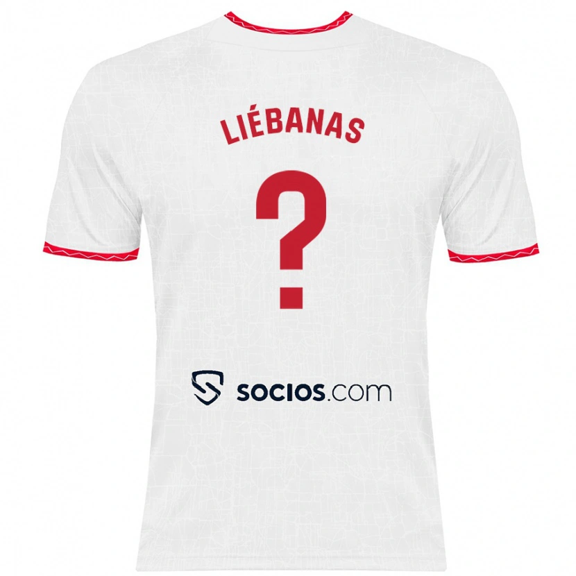 Danxen Niño Camiseta José Manuel Liébanas #0 Blanco Rojo 1ª Equipación 2024/25 La Camisa