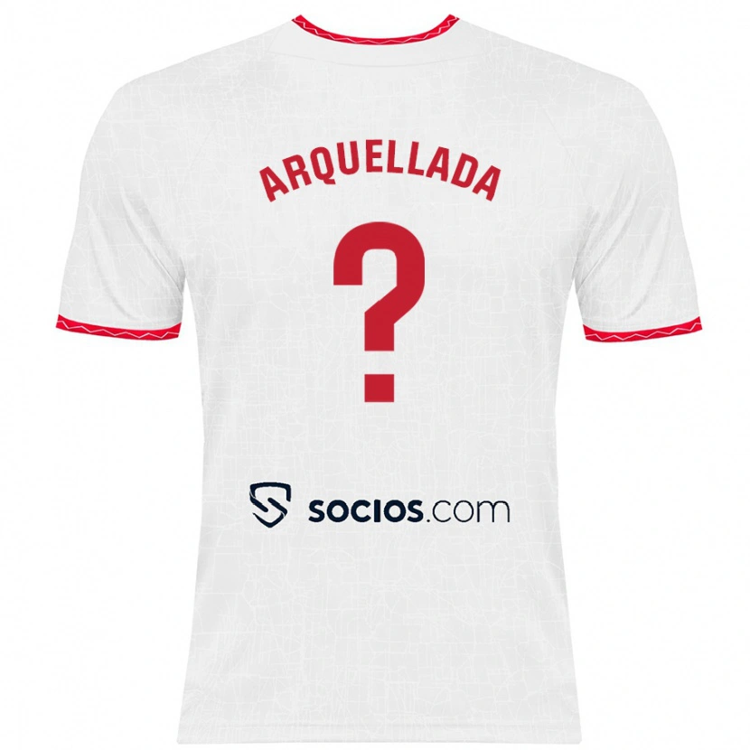 Danxen Niño Camiseta Álvaro Arquellada #0 Blanco Rojo 1ª Equipación 2024/25 La Camisa