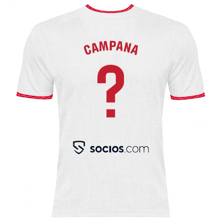 Danxen Niño Camiseta Massimo Campana #0 Blanco Rojo 1ª Equipación 2024/25 La Camisa