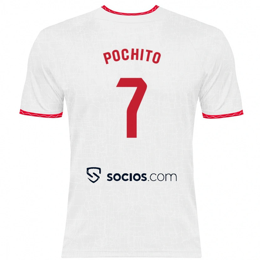 Danxen Niño Camiseta Pochito #7 Blanco Rojo 1ª Equipación 2024/25 La Camisa