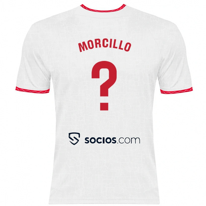 Danxen Niño Camiseta Raquel Morcillo #0 Blanco Rojo 1ª Equipación 2024/25 La Camisa