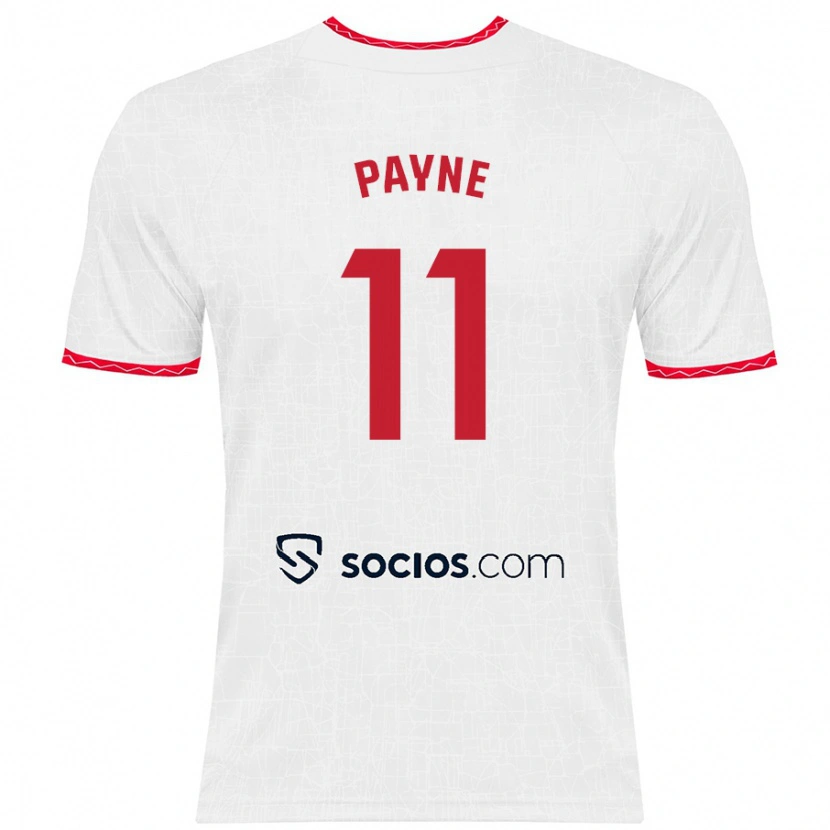 Danxen Niño Camiseta Antionette Oyedupe Toni Payne #11 Blanco Rojo 1ª Equipación 2024/25 La Camisa