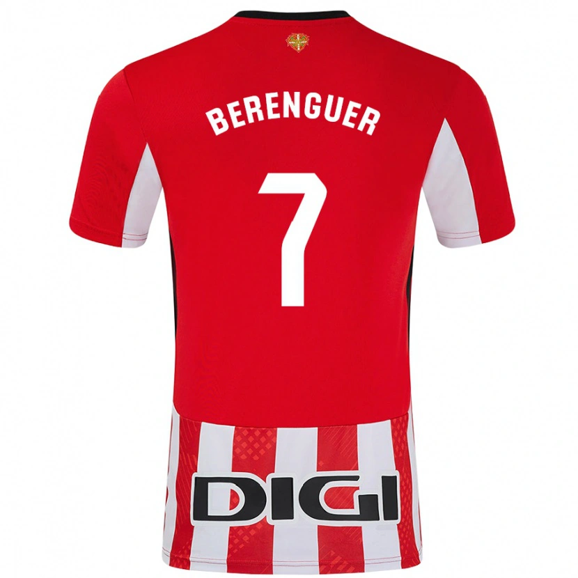 Danxen Niño Camiseta Álex Berenguer #7 Rojo Blanco 1ª Equipación 2024/25 La Camisa