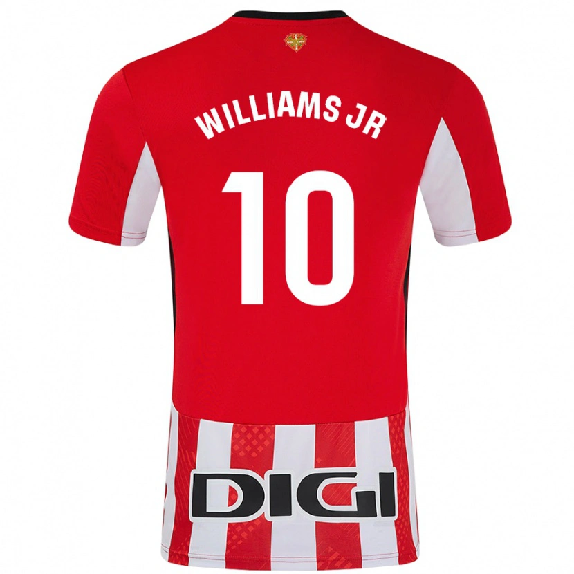 Danxen Niño Camiseta Nico Williams #10 Rojo Blanco 1ª Equipación 2024/25 La Camisa