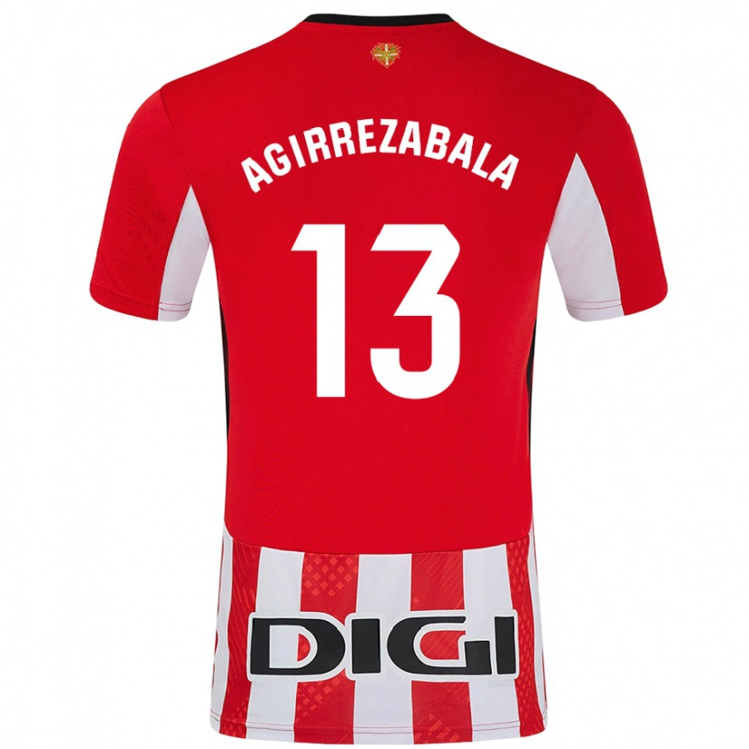 Danxen Niño Camiseta Julen Agirrezabala #13 Rojo Blanco 1ª Equipación 2024/25 La Camisa