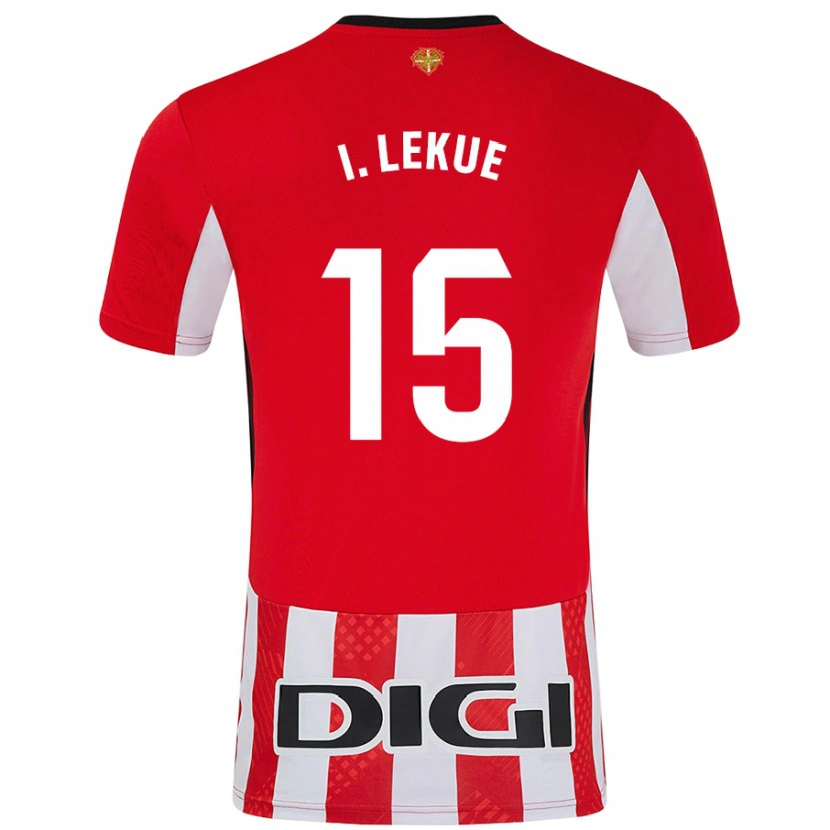 Danxen Niño Camiseta Iñigo Lekue #15 Rojo Blanco 1ª Equipación 2024/25 La Camisa