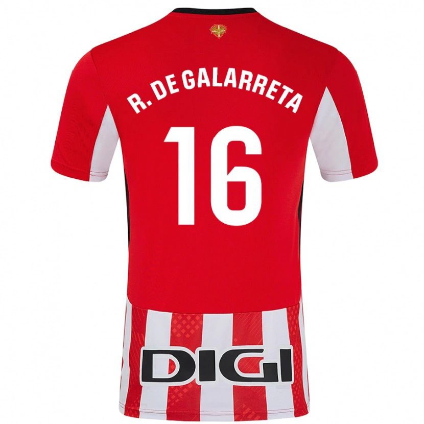 Danxen Niño Camiseta Iñigo Ruiz De Galarreta #16 Rojo Blanco 1ª Equipación 2024/25 La Camisa