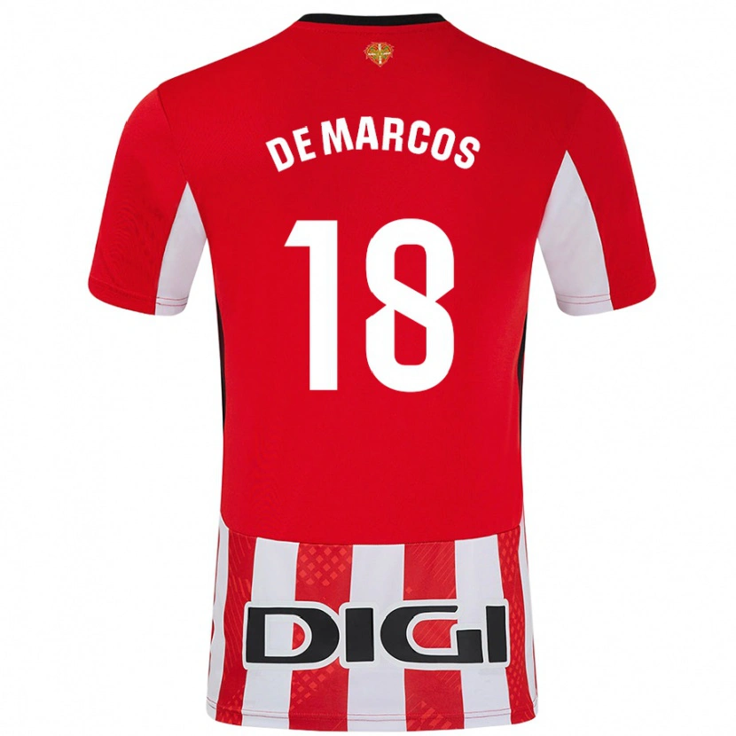 Danxen Niño Camiseta Óscar De Marcos #18 Rojo Blanco 1ª Equipación 2024/25 La Camisa