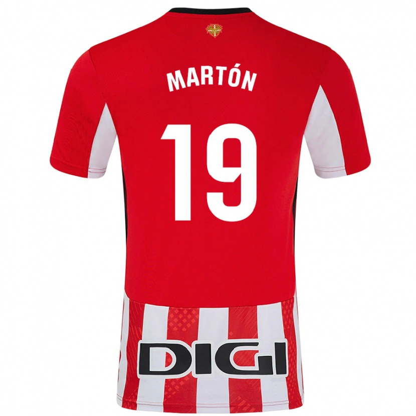 Danxen Niño Camiseta Javier Martón #19 Rojo Blanco 1ª Equipación 2024/25 La Camisa