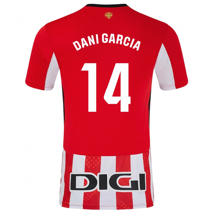 Danxen Niño Camiseta Dani García #14 Rojo Blanco 1ª Equipación 2024/25 La Camisa