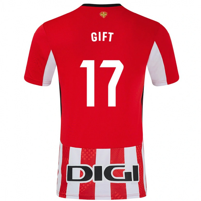 Danxen Niño Camiseta Elijah Gift #17 Rojo Blanco 1ª Equipación 2024/25 La Camisa