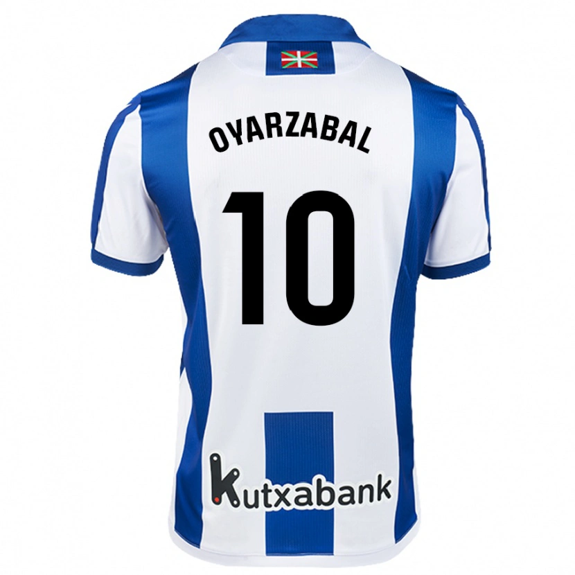 Danxen Niño Camiseta Mikel Oyarzabal #10 Blanco Azul 1ª Equipación 2024/25 La Camisa