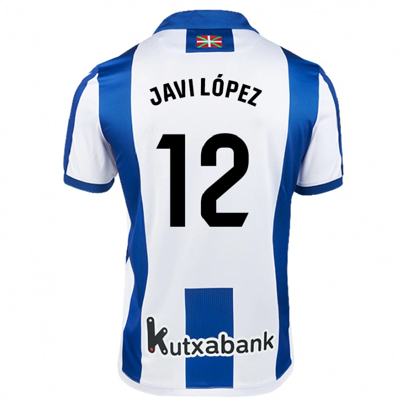 Danxen Niño Camiseta Javi López #12 Blanco Azul 1ª Equipación 2024/25 La Camisa