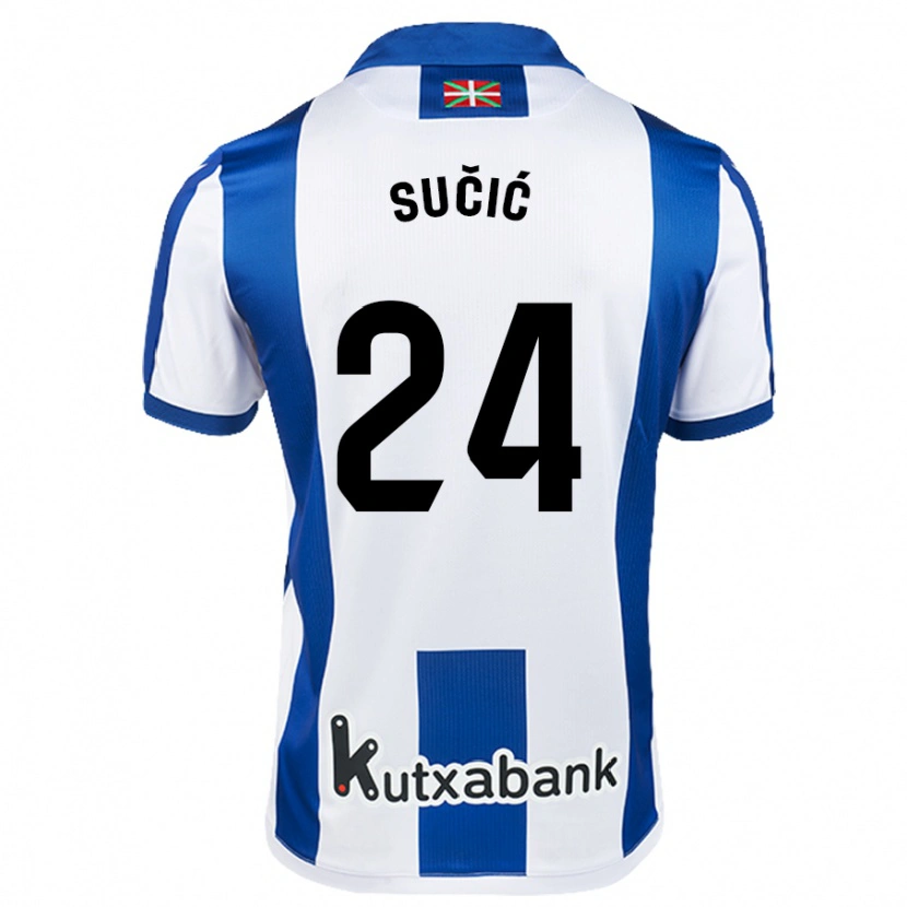 Danxen Niño Camiseta Luka Sucic #24 Blanco Azul 1ª Equipación 2024/25 La Camisa