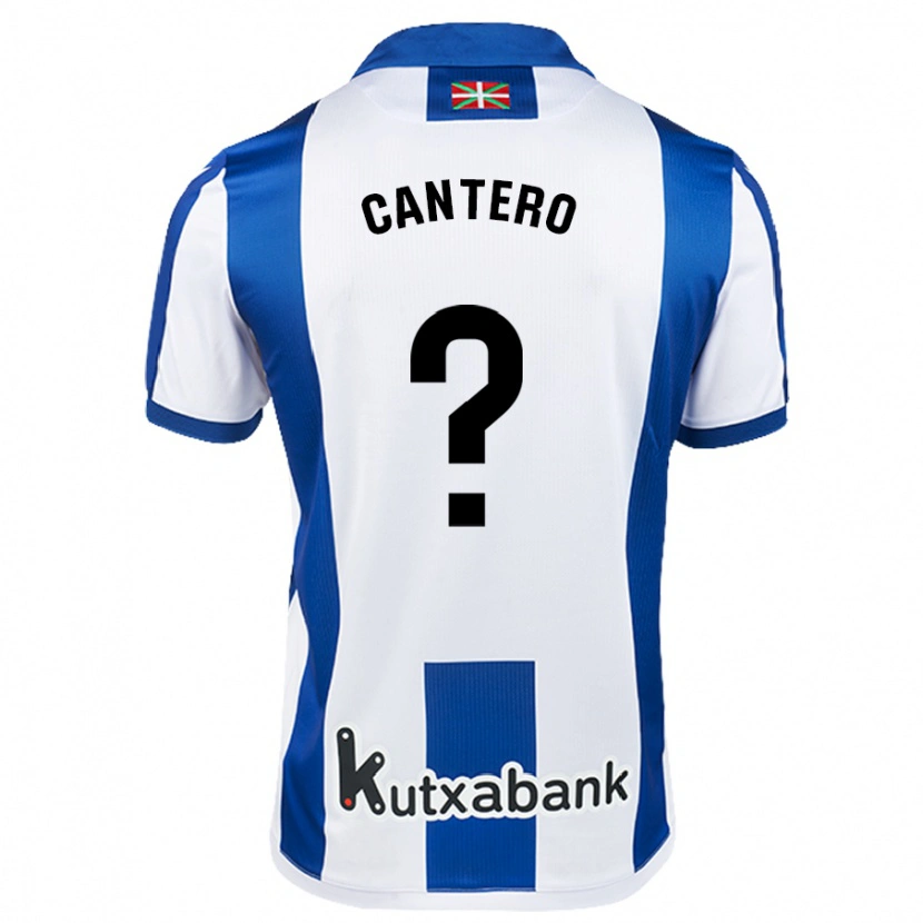 Danxen Niño Camiseta Yago Cantero #0 Blanco Azul 1ª Equipación 2024/25 La Camisa