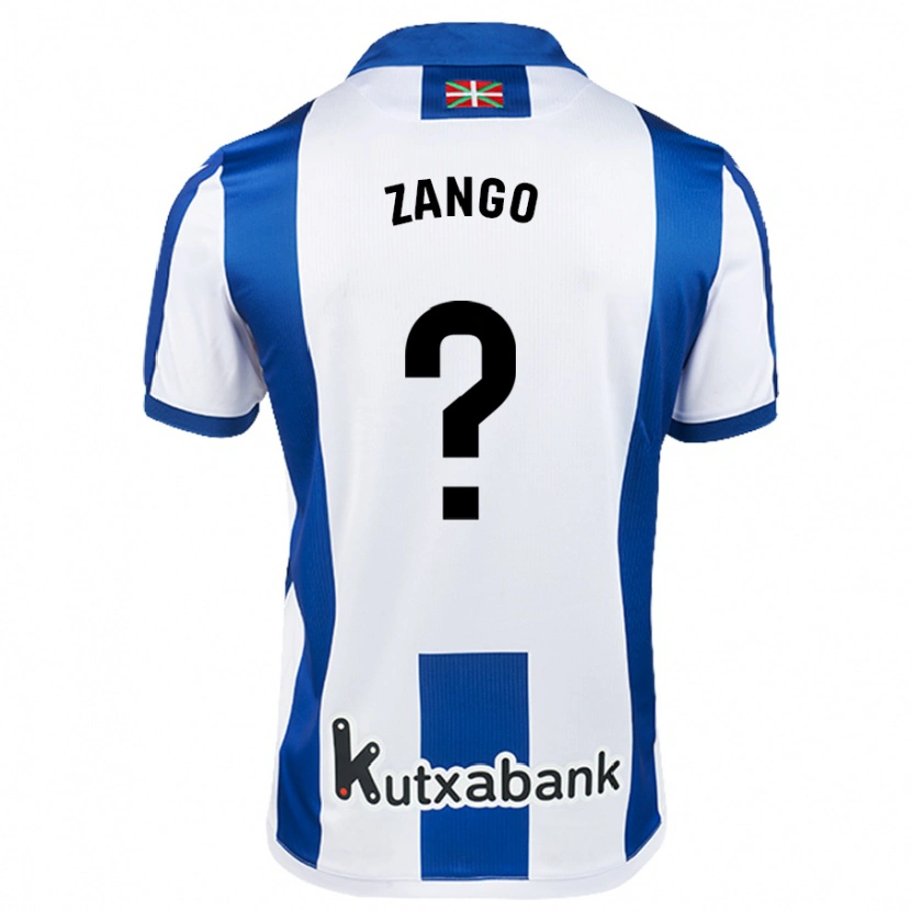 Danxen Niño Camiseta Adrián Zango #0 Blanco Azul 1ª Equipación 2024/25 La Camisa