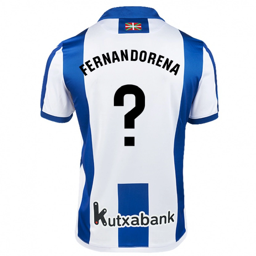 Danxen Niño Camiseta Alex Fernandorena #0 Blanco Azul 1ª Equipación 2024/25 La Camisa