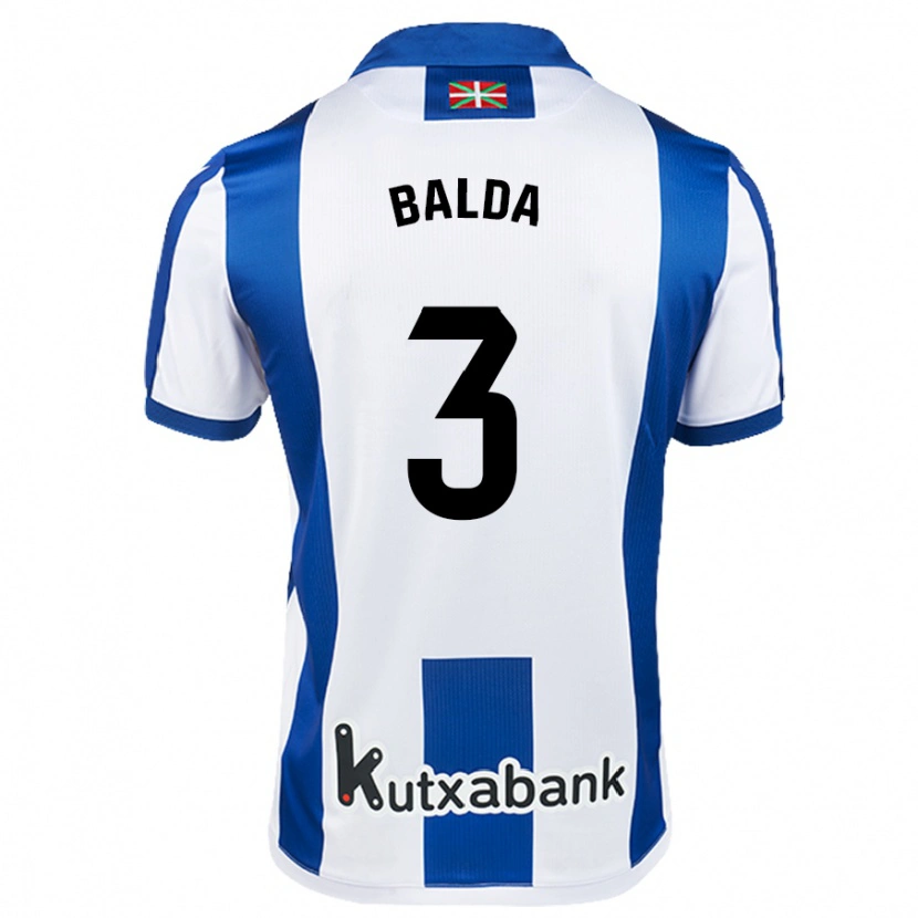 Danxen Niño Camiseta Jon Balda #3 Blanco Azul 1ª Equipación 2024/25 La Camisa