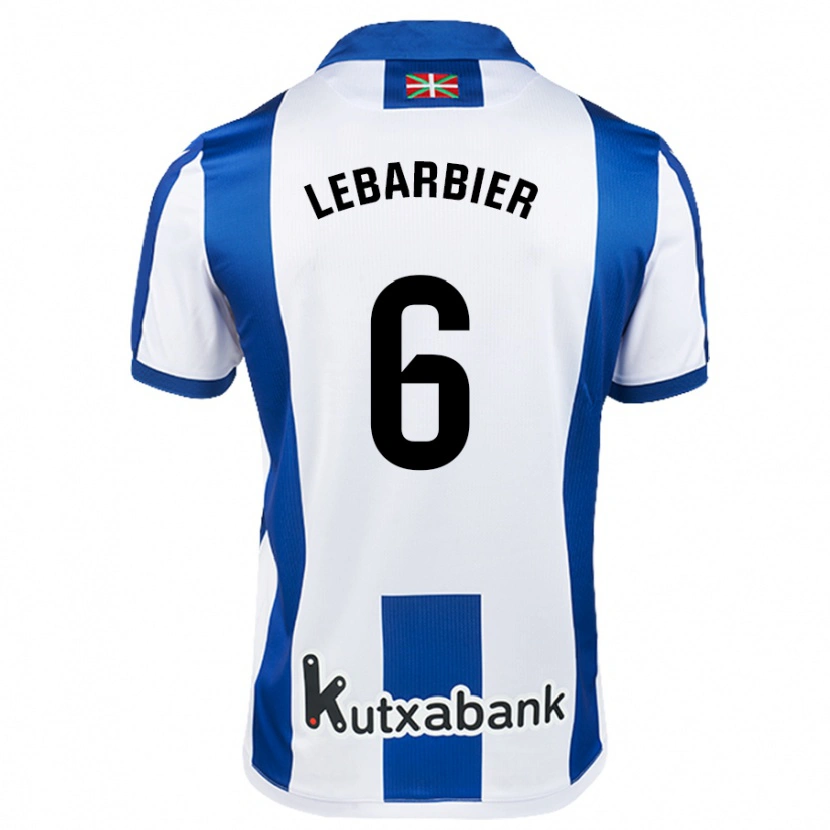 Danxen Niño Camiseta Alex Lebarbier #6 Blanco Azul 1ª Equipación 2024/25 La Camisa