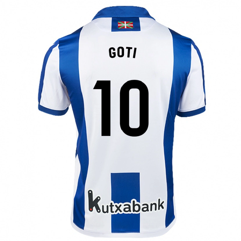 Danxen Niño Camiseta Mikel Goti #10 Blanco Azul 1ª Equipación 2024/25 La Camisa