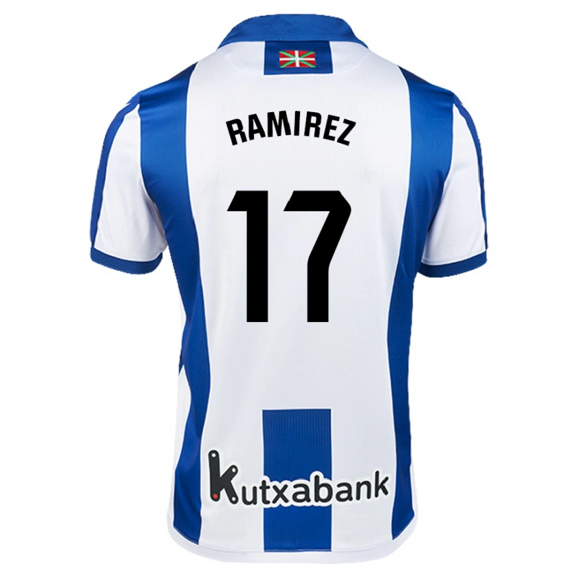 Danxen Niño Camiseta Darío Ramírez #17 Blanco Azul 1ª Equipación 2024/25 La Camisa