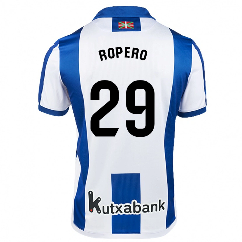 Danxen Niño Camiseta Iker Ropero #29 Blanco Azul 1ª Equipación 2024/25 La Camisa