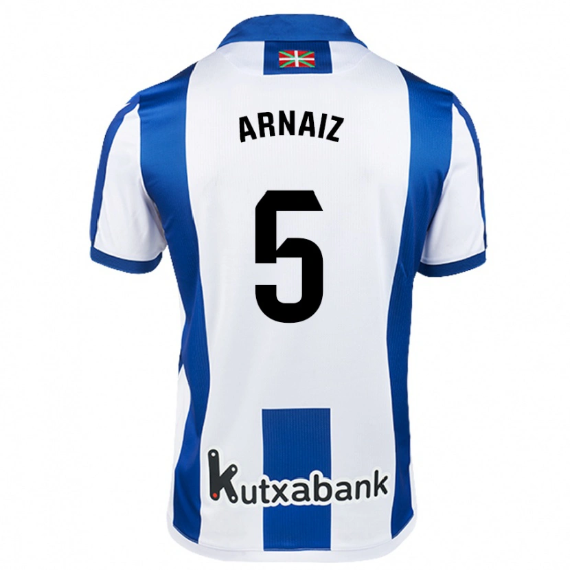 Danxen Niño Camiseta Iris Arnaiz #5 Blanco Azul 1ª Equipación 2024/25 La Camisa