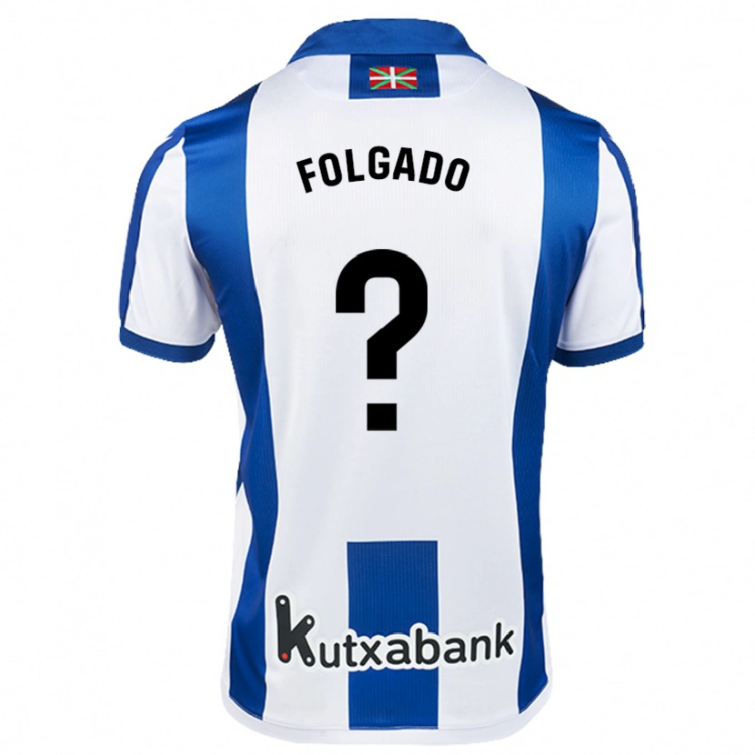 Danxen Niño Camiseta Theo Folgado #0 Blanco Azul 1ª Equipación 2024/25 La Camisa