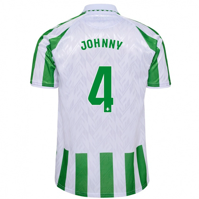 Danxen Niño Camiseta Johnny Cardoso #4 Verde Rayas Blancas 1ª Equipación 2024/25 La Camisa