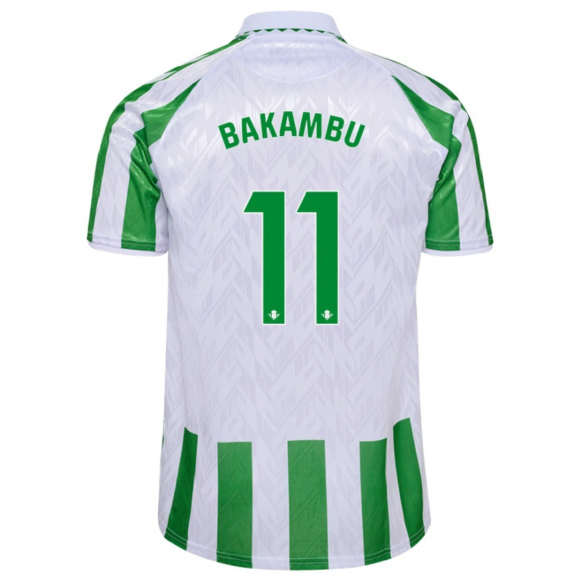 Danxen Niño Camiseta Cédric Bakambu #11 Verde Rayas Blancas 1ª Equipación 2024/25 La Camisa