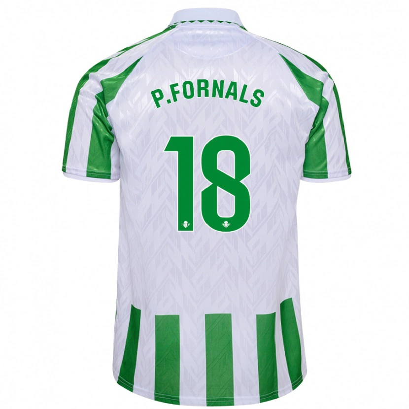 Danxen Niño Camiseta Pablo Fornals #18 Verde Rayas Blancas 1ª Equipación 2024/25 La Camisa