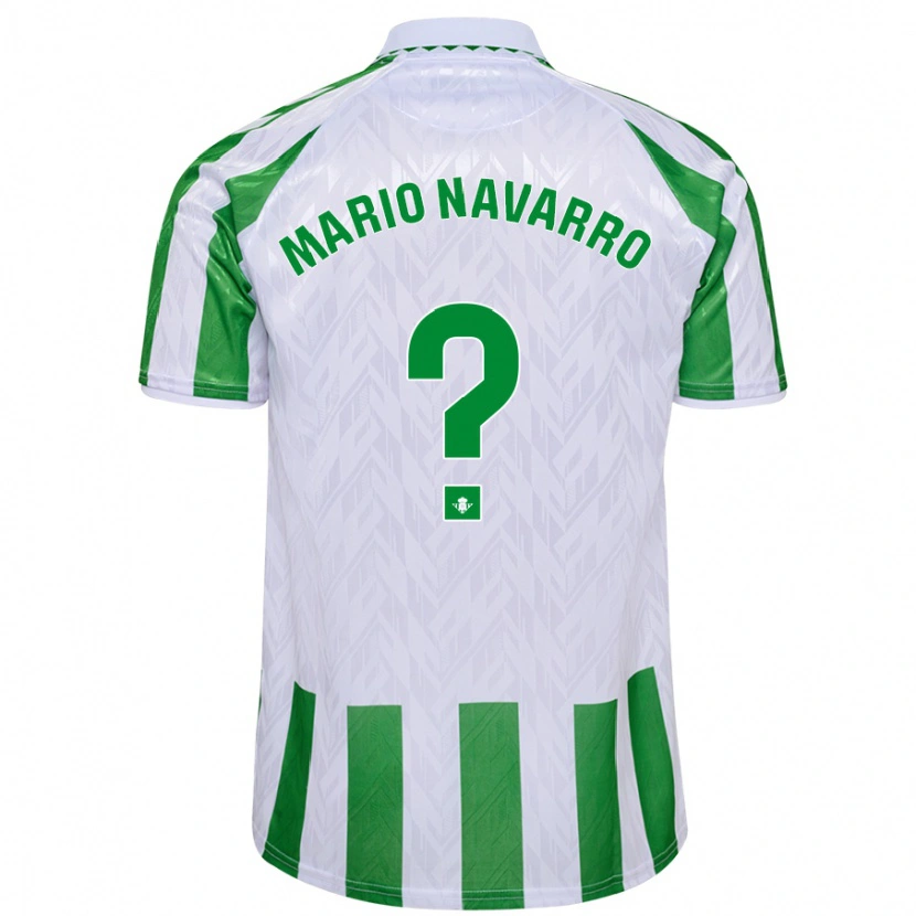 Danxen Niño Camiseta Mario Navarro #0 Verde Rayas Blancas 1ª Equipación 2024/25 La Camisa