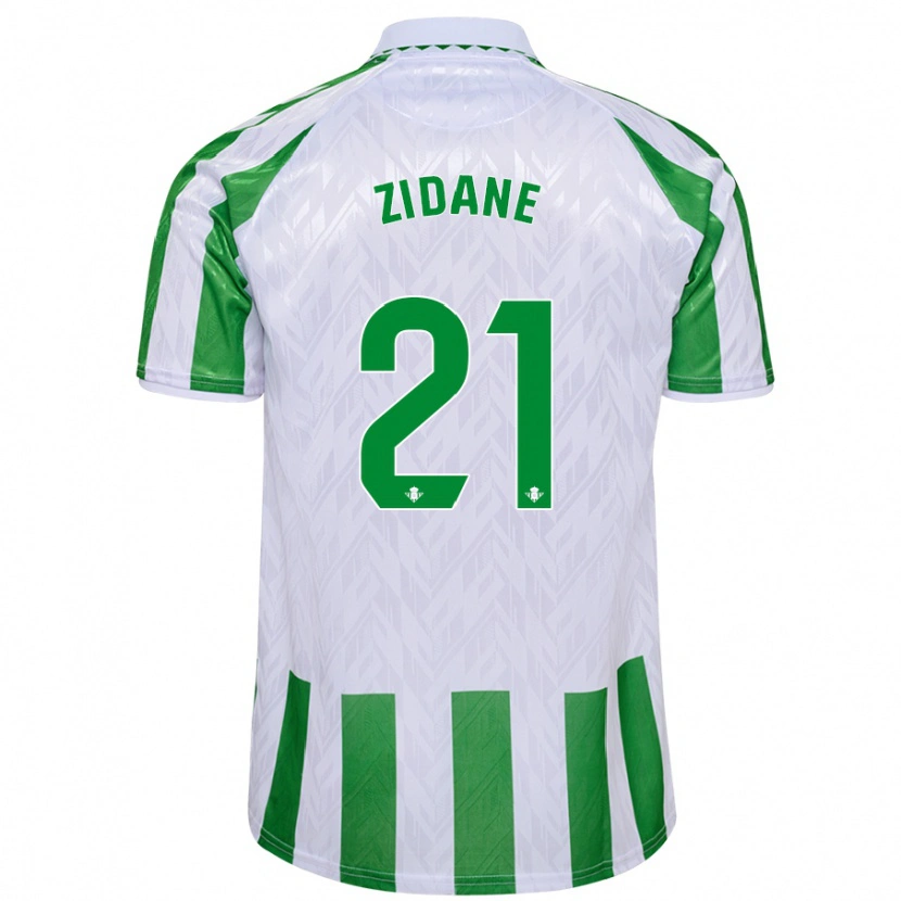 Danxen Niño Camiseta Elyaz Zidane #21 Verde Rayas Blancas 1ª Equipación 2024/25 La Camisa