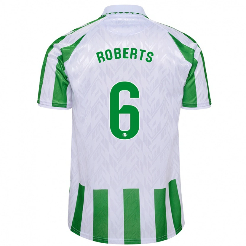 Danxen Niño Camiseta Rhiannon Roberts #6 Verde Rayas Blancas 1ª Equipación 2024/25 La Camisa