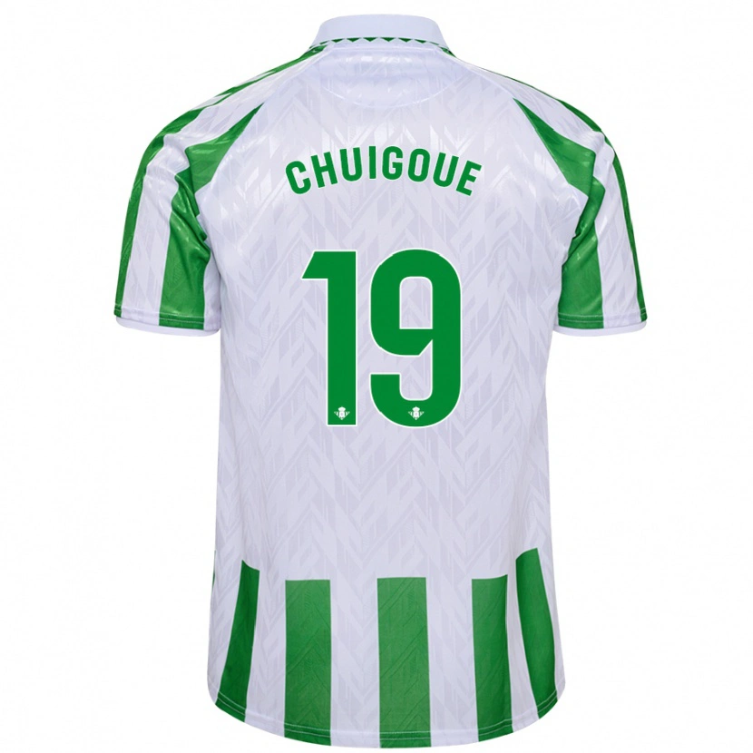 Danxen Niño Camiseta Dorine Chuigoué #19 Verde Rayas Blancas 1ª Equipación 2024/25 La Camisa