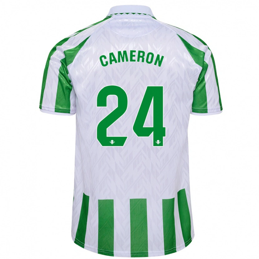 Danxen Niño Camiseta Tiffany Cameron #24 Verde Rayas Blancas 1ª Equipación 2024/25 La Camisa