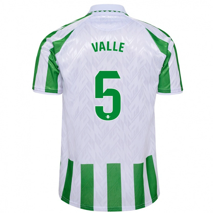 Danxen Niño Camiseta María Valle López #5 Verde Rayas Blancas 1ª Equipación 2024/25 La Camisa