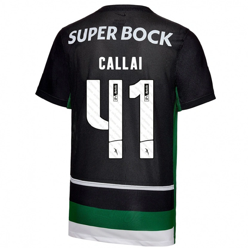 Danxen Niño Camiseta Diego Callai #41 Negro Blanco Verde 1ª Equipación 2024/25 La Camisa