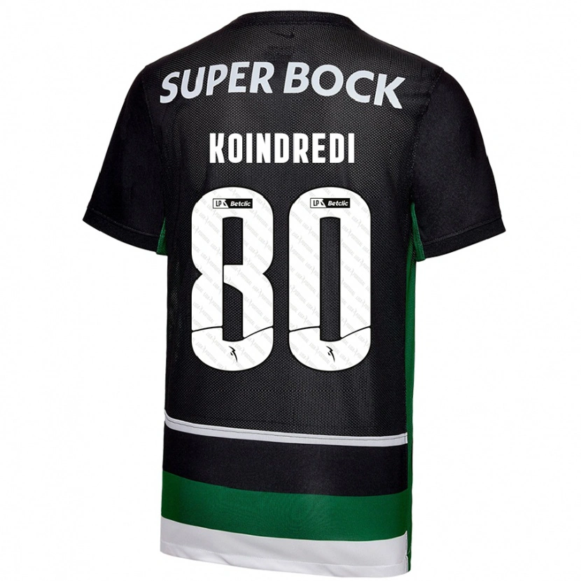 Danxen Niño Camiseta Koba Koindredi #80 Negro Blanco Verde 1ª Equipación 2024/25 La Camisa